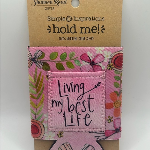Other - Pink Floral Neoprene Drink Sleeve - Living my best life - NWT OSFM